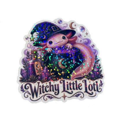 Witchy Little Lotl - Axolotl Halloween Sticker