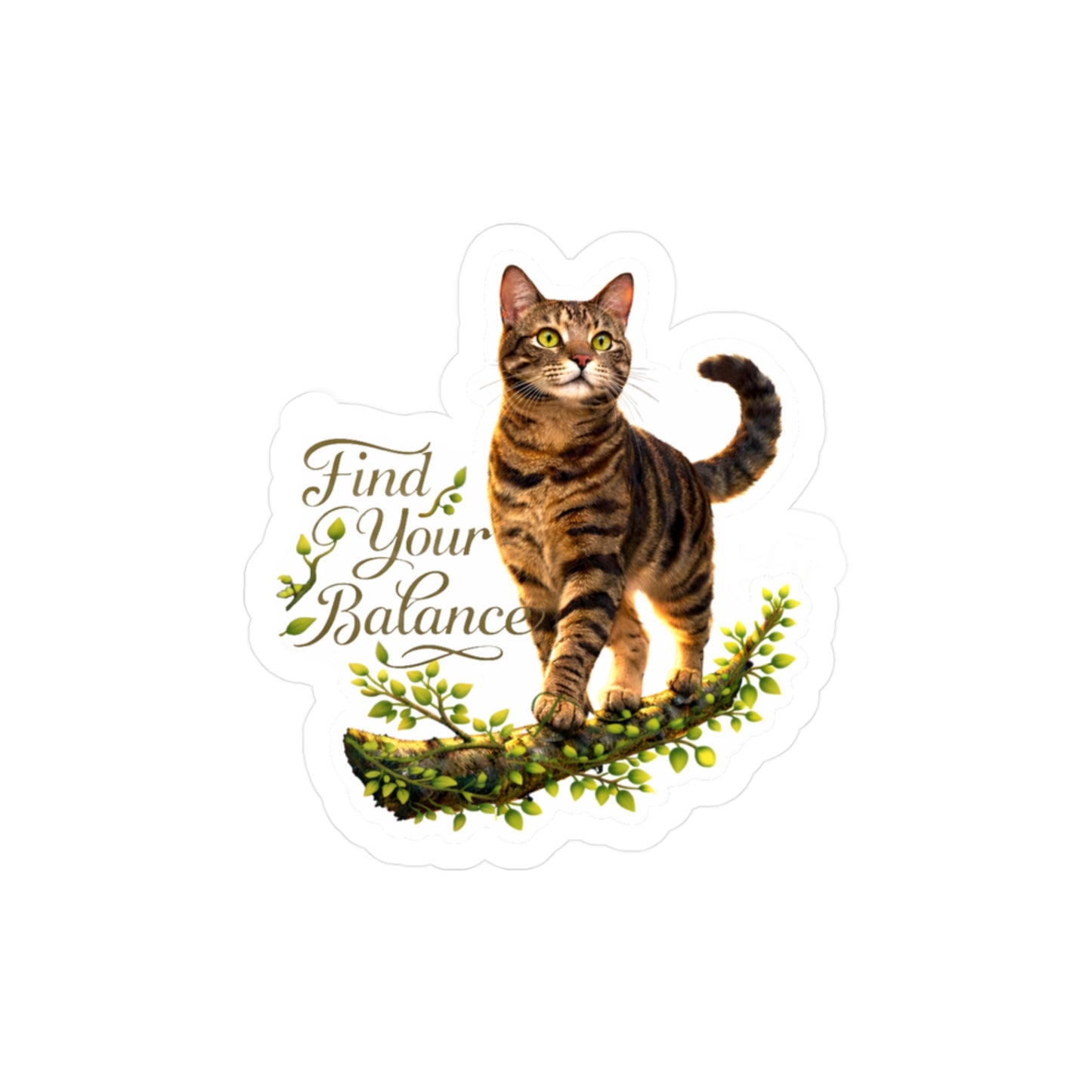 Find Your Balance - Life Lessons Cat Sticker