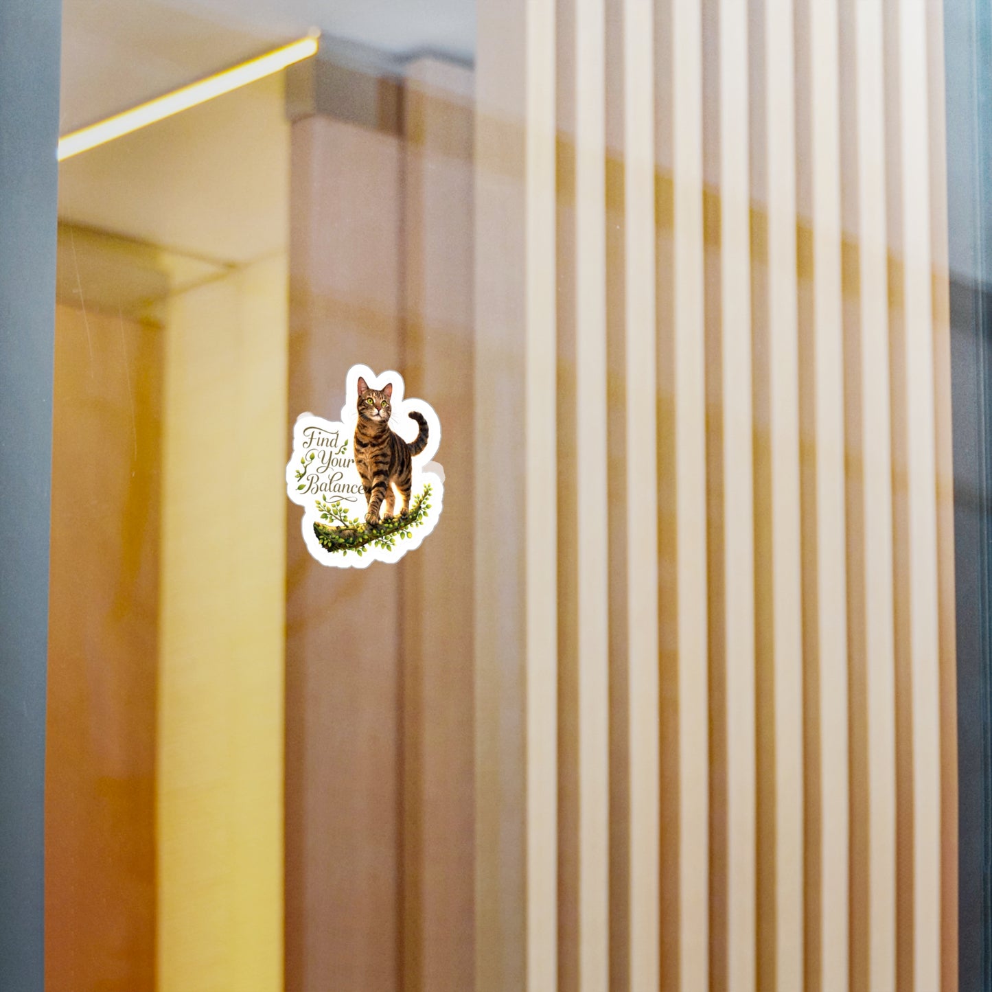 Find Your Balance - Life Lessons Cat Sticker
