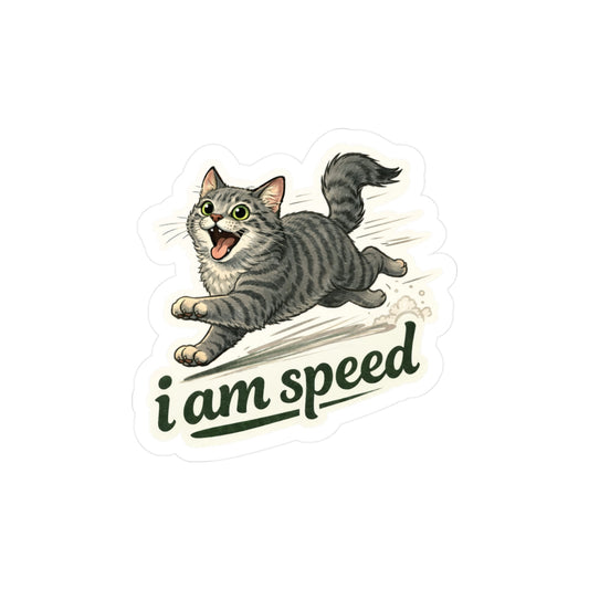 i am speed - Tabby Cat Sticker