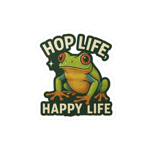 Hop Life, Happy Life - Frog Sticker