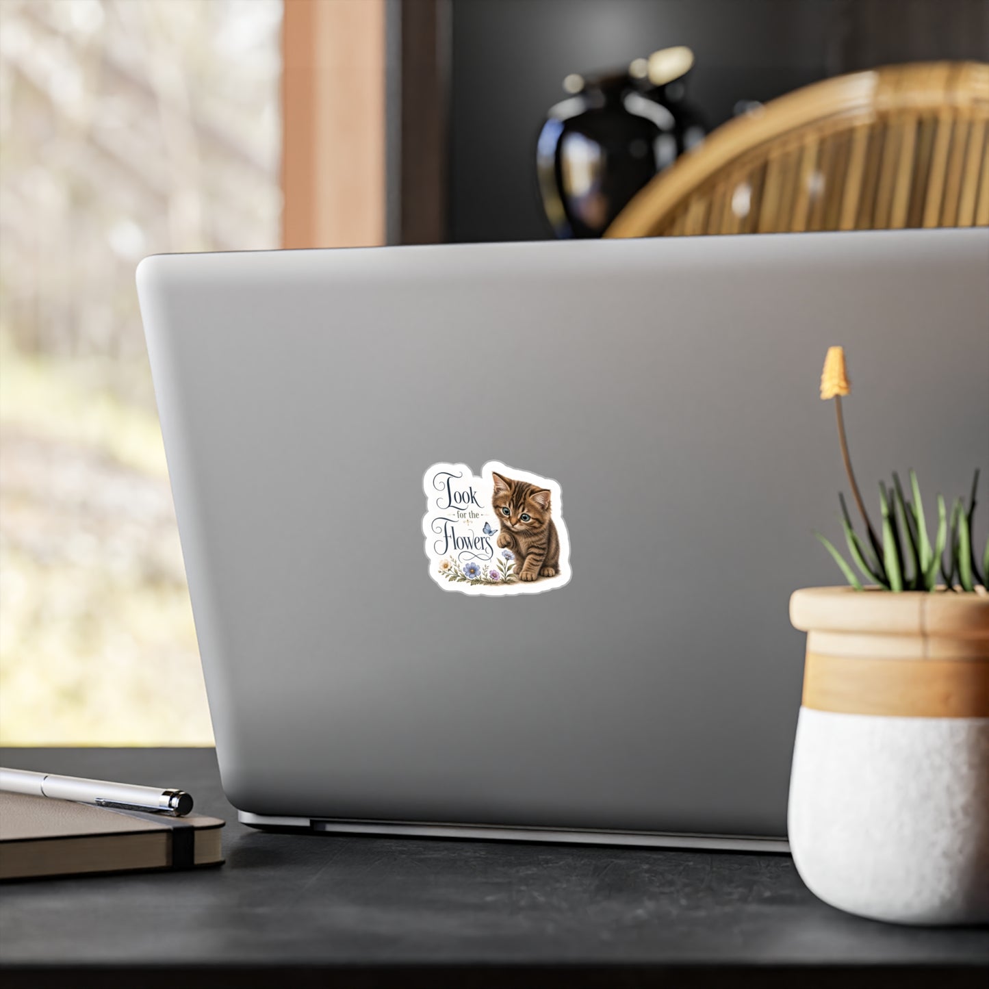 Look for the Flowers - Life Lessons Cat Sticker
