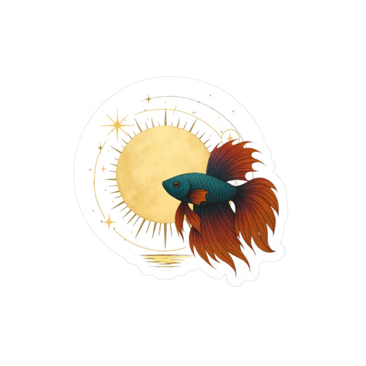 Red Sun Betta Fish - Sticker
