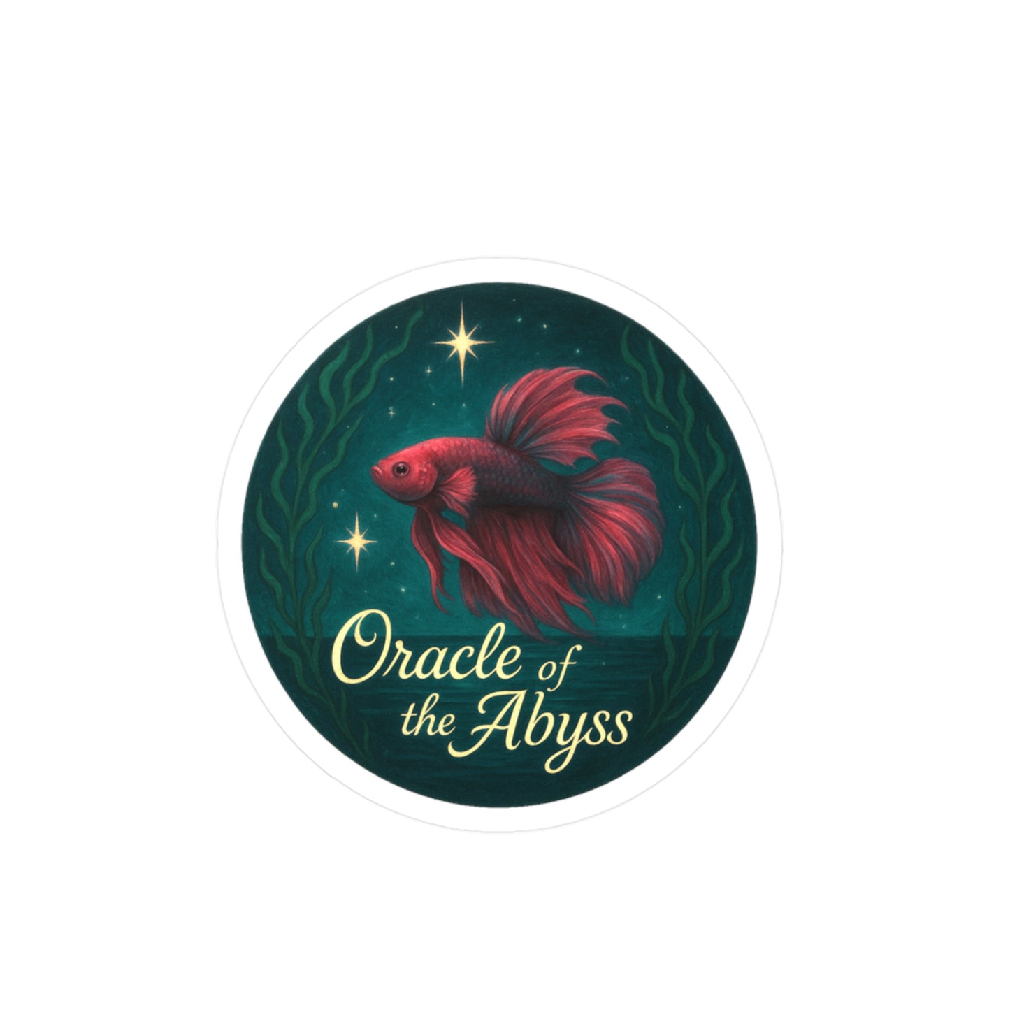 Oracle of the Abyss - Red Betta Fish Sticker