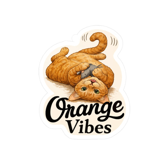 Orange Vibes - Orange Cat Sticker