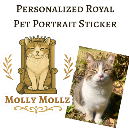 Personalized Portrait Royal Cat Sticker
