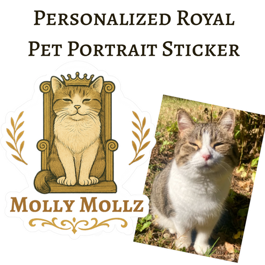Personalized Portrait Royal Cat Sticker