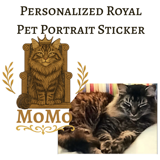 Personalized Portrait Royal Cat Sticker