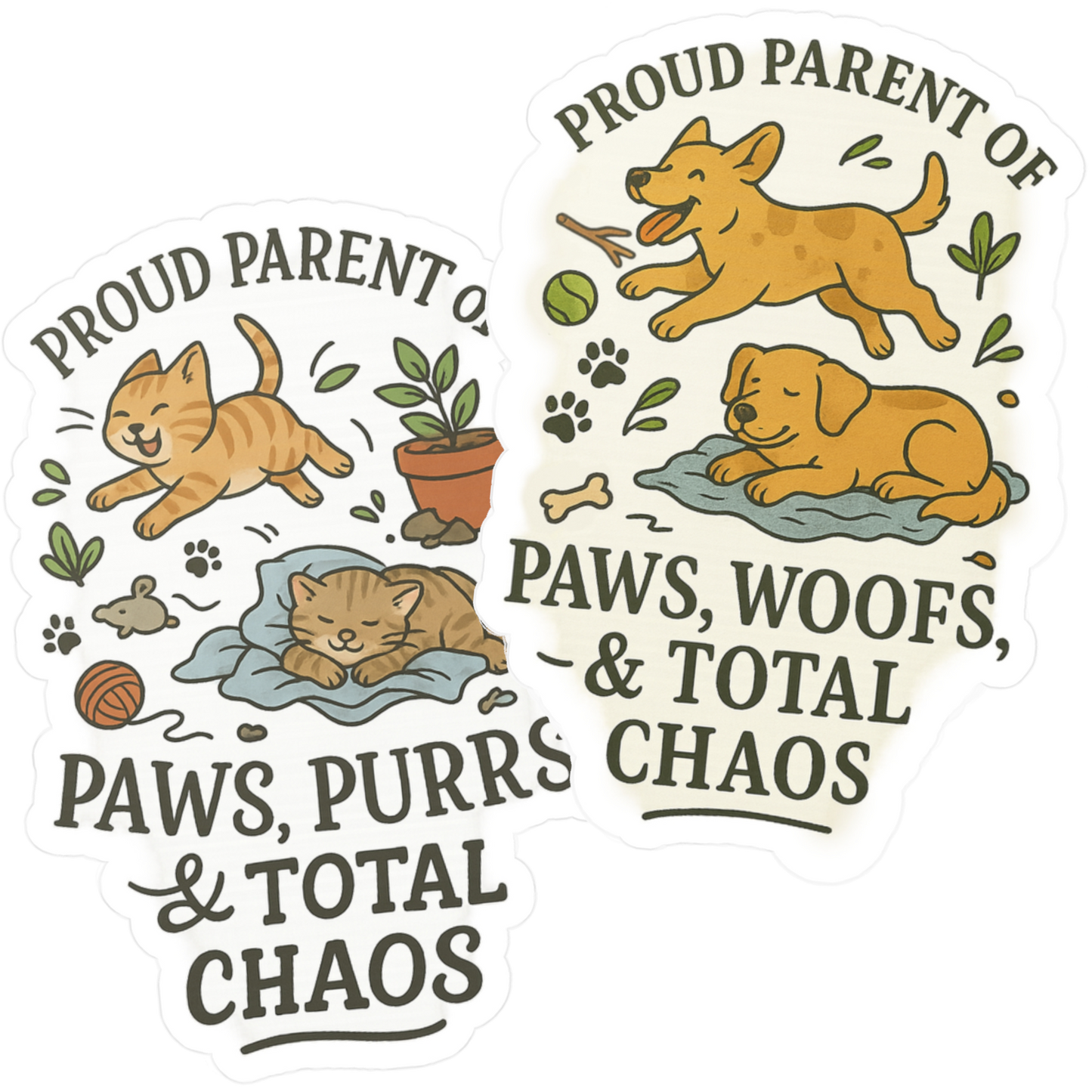 Proud Parent Stickers - Cat & Dog (Set of 2)