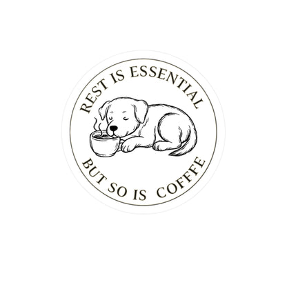 Rest is Essential, But So is Coffee Stickers: Cat & Dog (Set of 2)