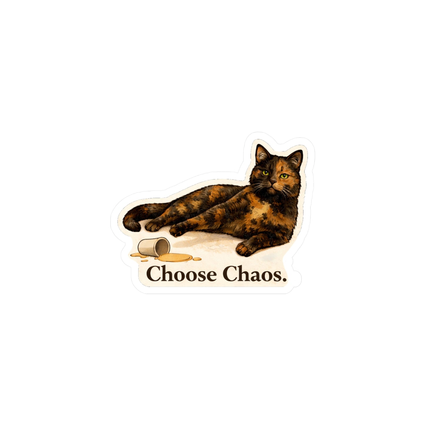 Choose Chaos. - Tortoiseshell Cat Sticker