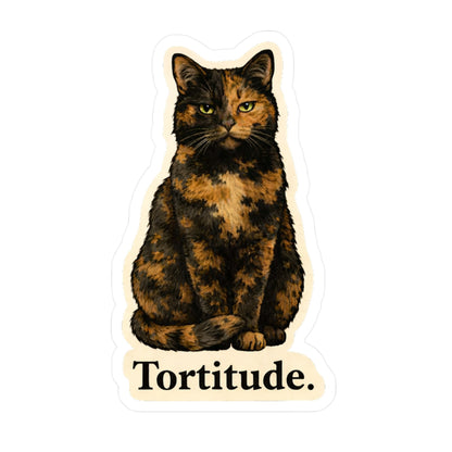 Tortitude - Tortoiseshell Cat Sticker