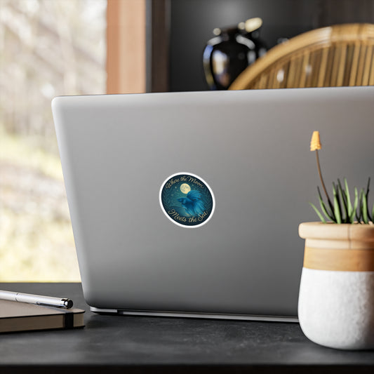 Where the Moon Meets the Sea - Blue Betta Fish Sticker