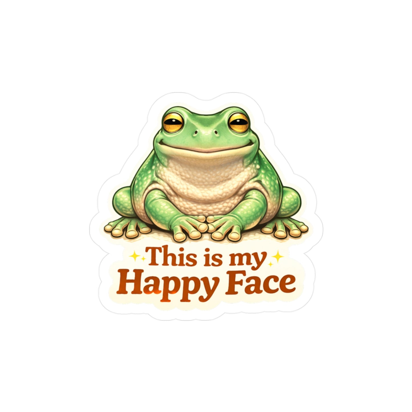 This is My Happy Face - White's Tree Frog Sticker