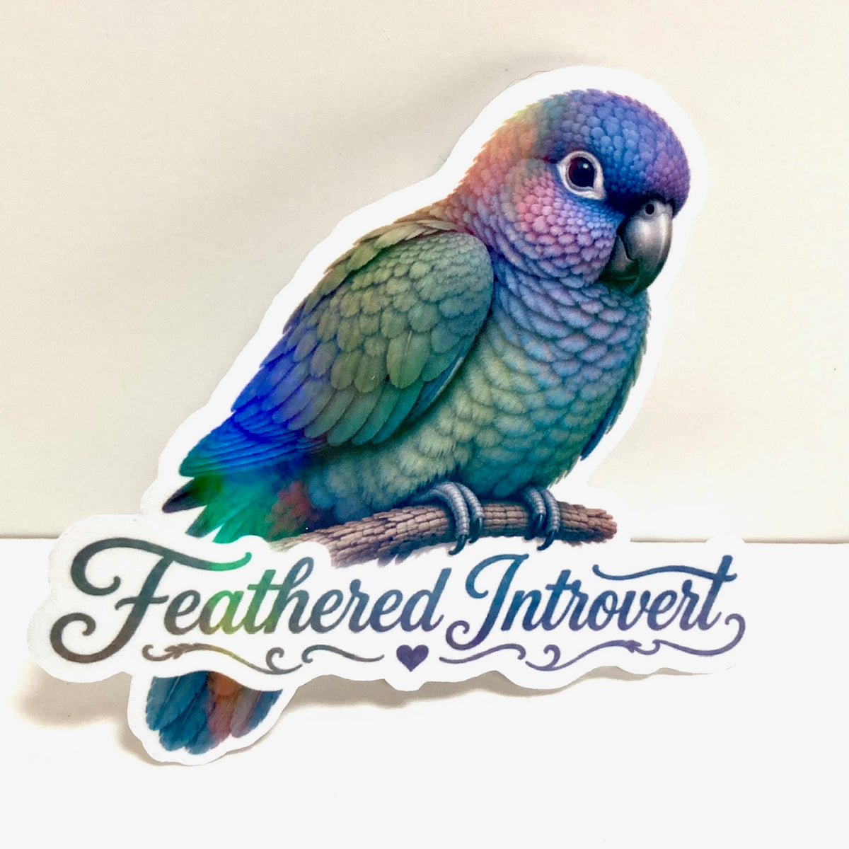 Feathered Introvert - Pionus Parrot Bird Sticker