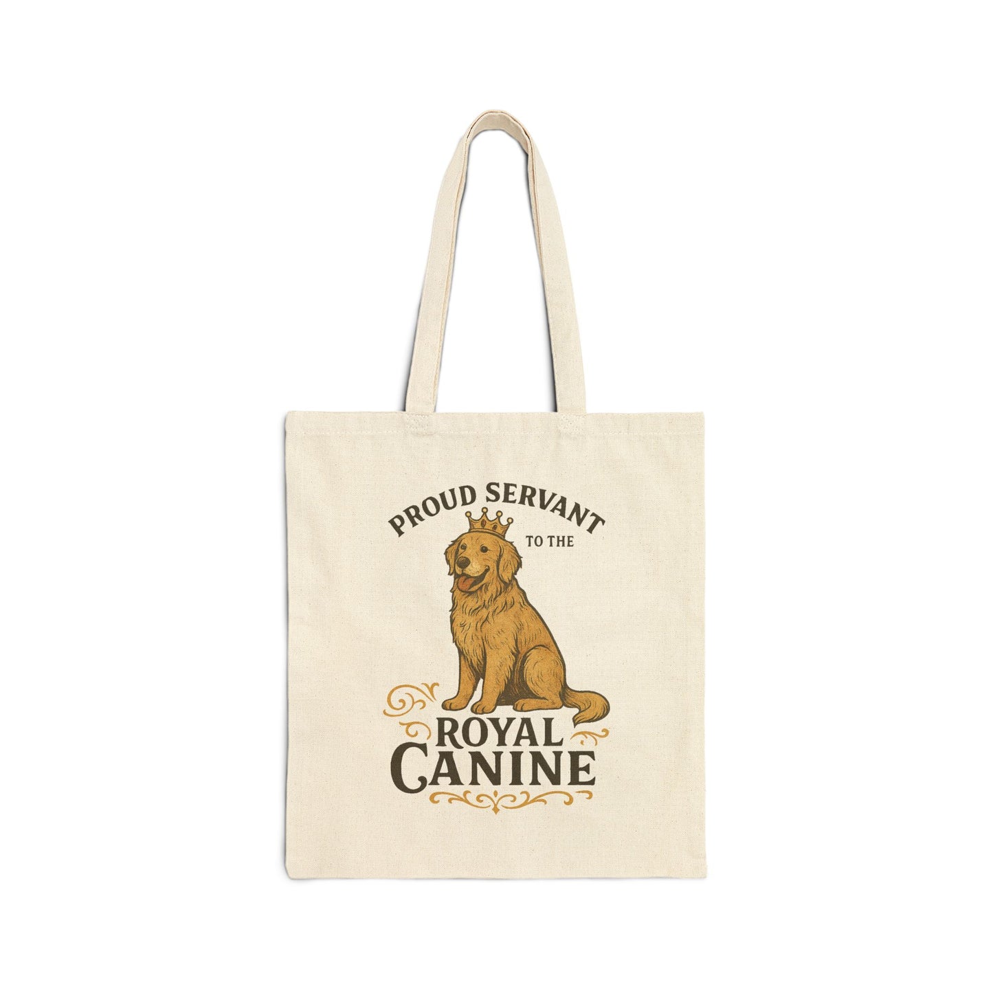 Proud Servant to the Royal Canine – Dog-Themed Cotton Canvas Tote Bag