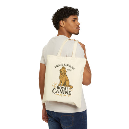 Proud Servant to the Royal Canine – Dog-Themed Cotton Canvas Tote Bag