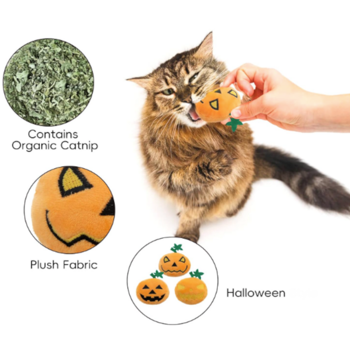 Halloween Pumpkins - Catnip Cat Toy