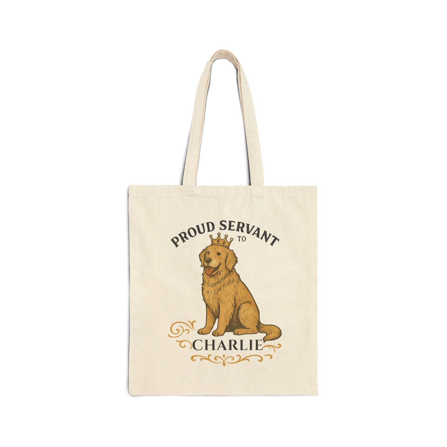 Personalized Proud Servant to the Royal Canine – Custom Dog Name Tote Bag