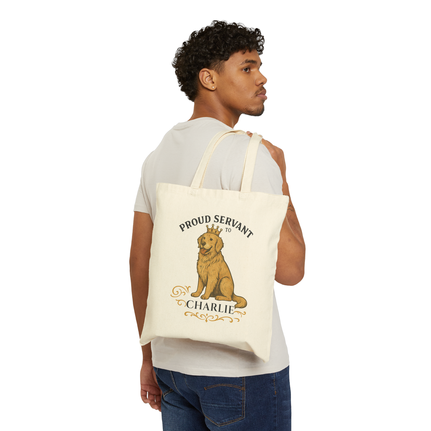 Personalized Proud Servant to the Royal Canine – Custom Dog Name Tote Bag