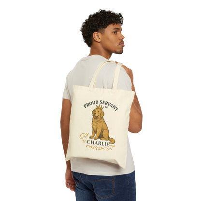 Personalized Proud Servant to the Royal Canine – Custom Dog Name Tote Bag