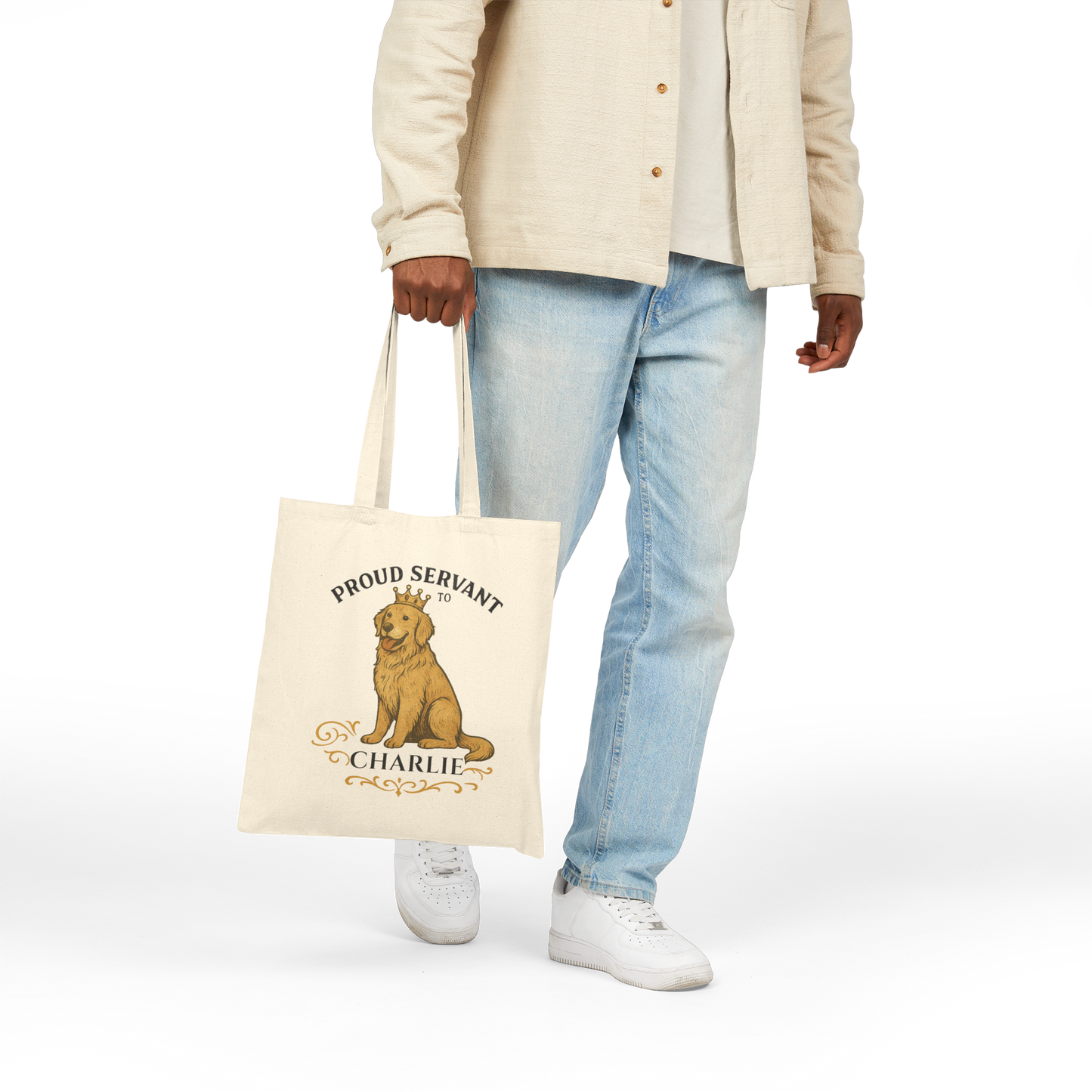 Personalized Proud Servant to the Royal Canine – Custom Dog Name Tote Bag