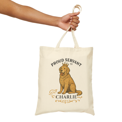 Personalized Proud Servant to the Royal Canine – Custom Dog Name Tote Bag