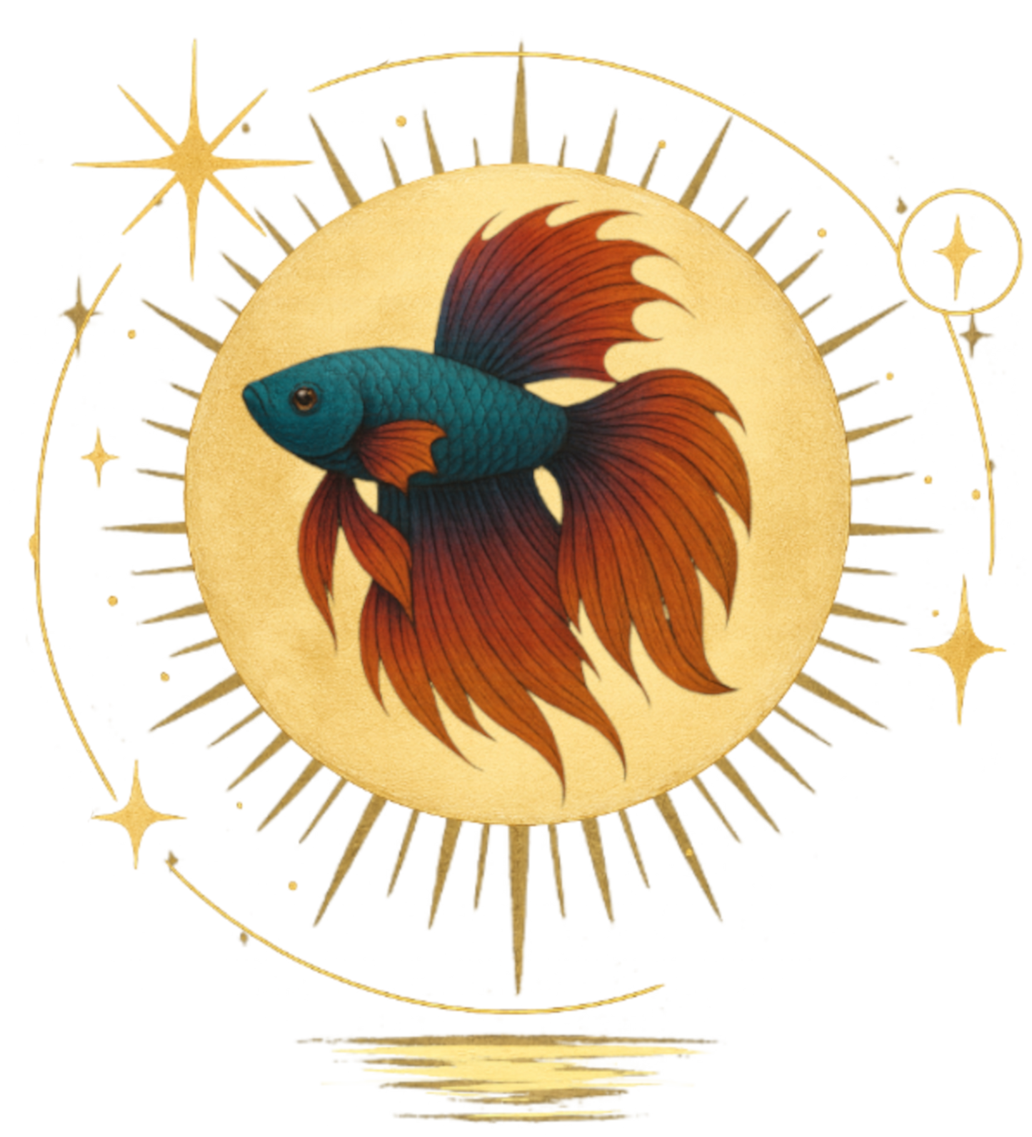 Red Sun Betta Fish - Sticker