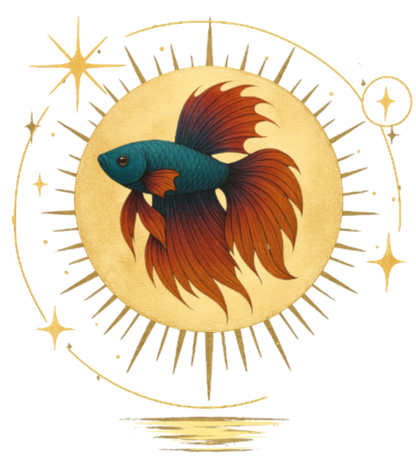 Red Sun Betta Fish - Sticker