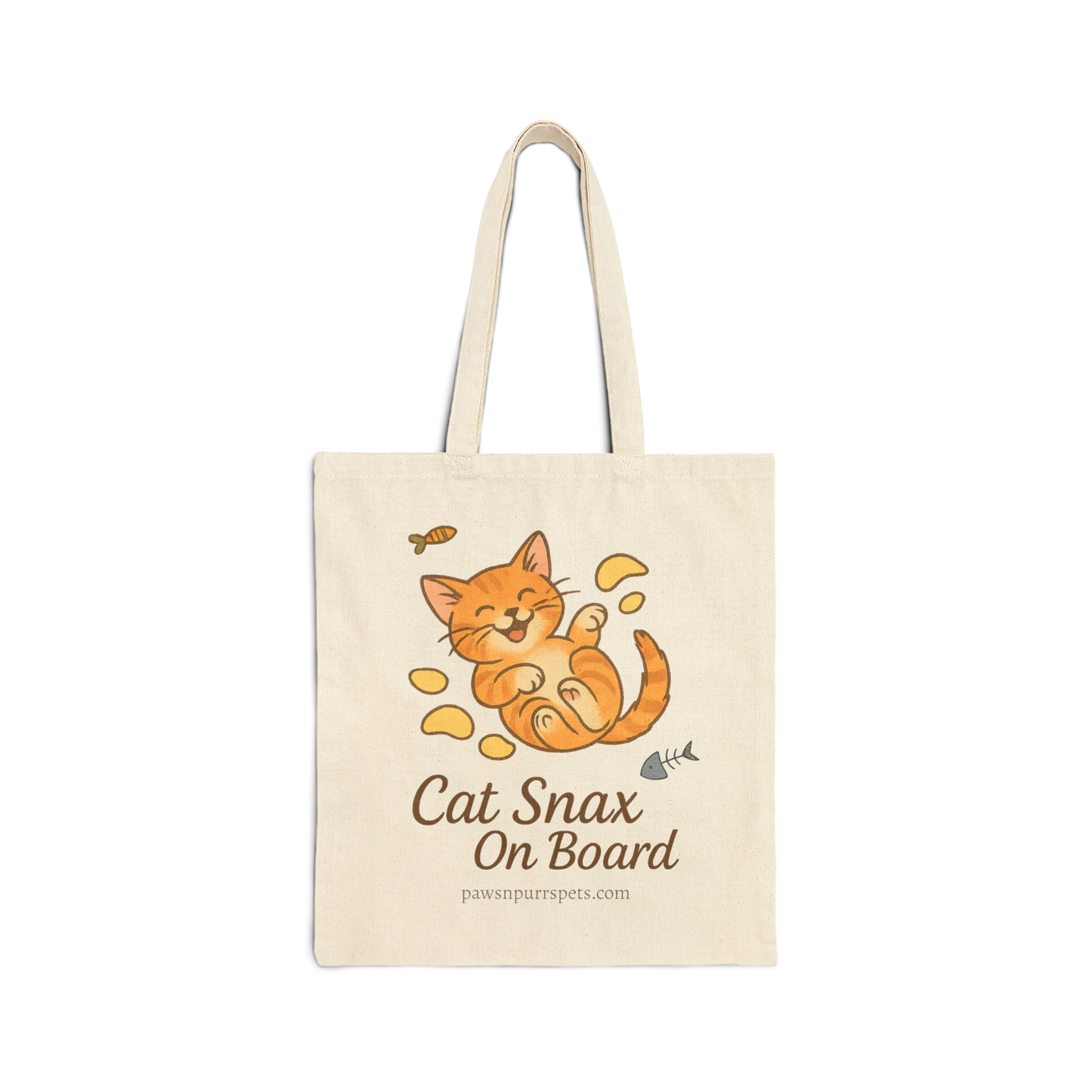 Purrfectly Fresh and Cat Snax On Board Designs - Cat Canvas Tote Bag