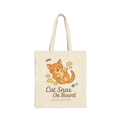 Purrfectly Fresh and Cat Snax On Board Designs - Cat Canvas Tote Bag