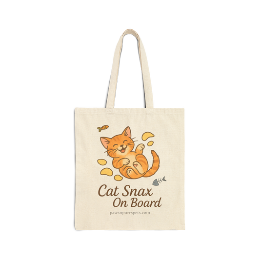 Purrfectly Fresh and Cat Snax On Board Designs - Cat Canvas Tote Bag