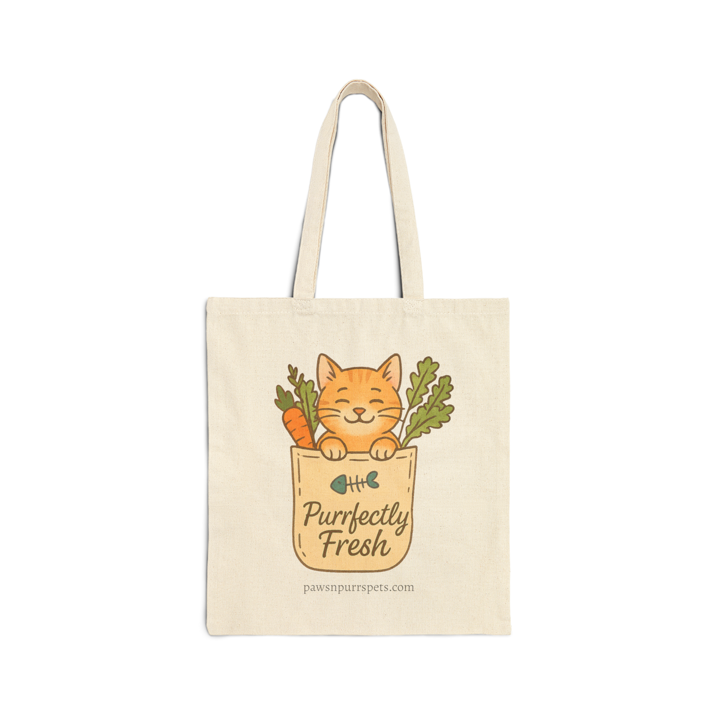 Purrfectly Fresh and Cat Snax On Board Designs - Cat Canvas Tote Bag