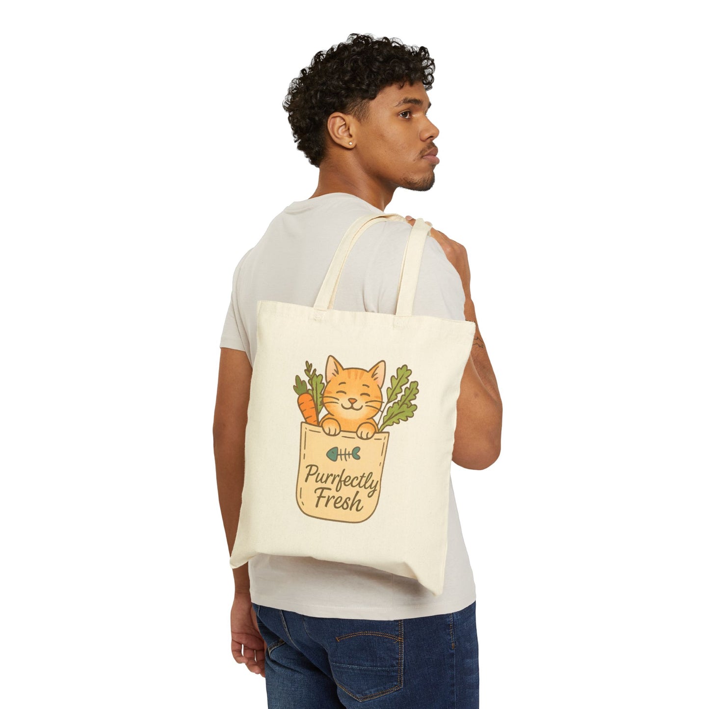 Purrfectly Fresh and Cat Snax On Board Designs - Cat Canvas Tote Bag