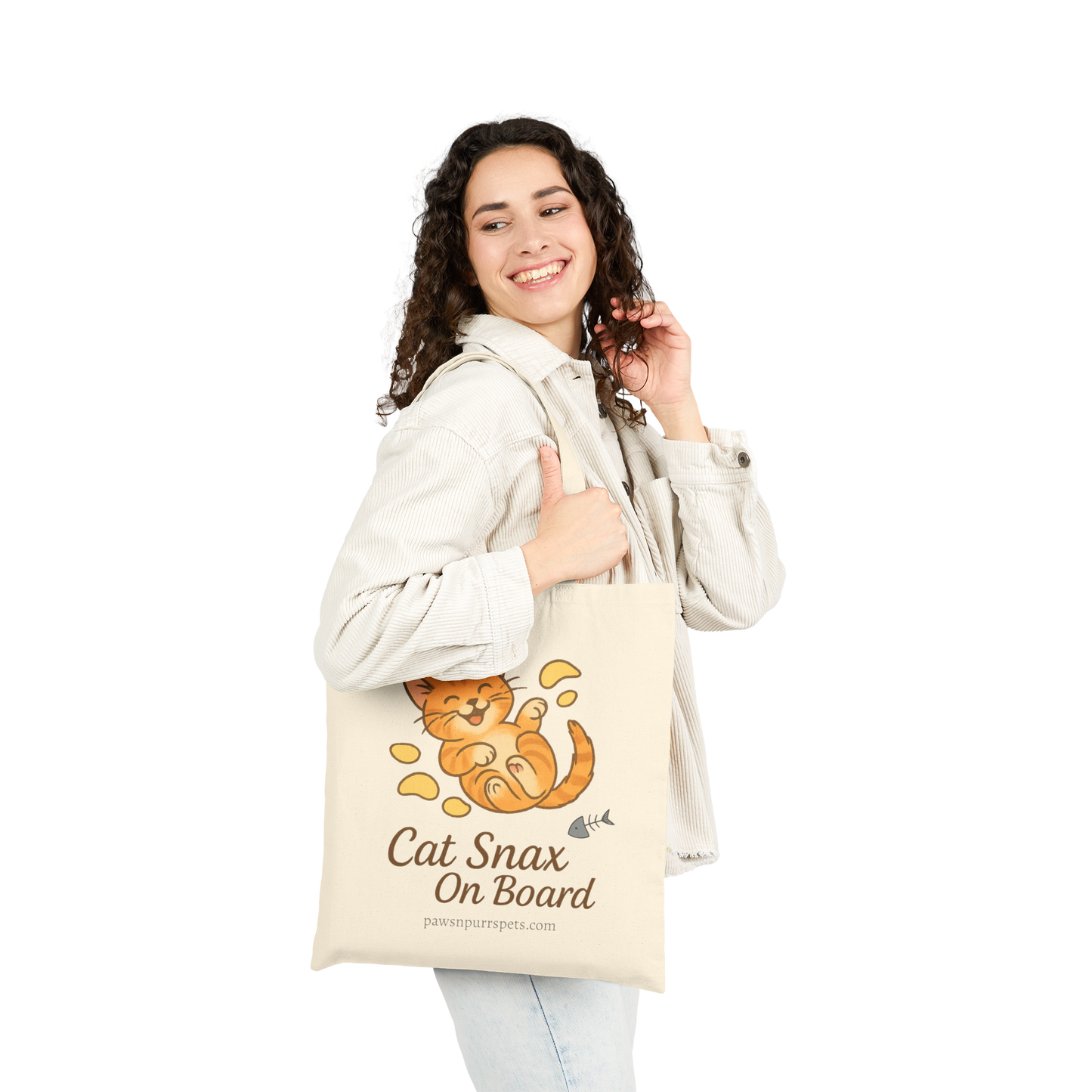 Purrfectly Fresh and Cat Snax On Board Designs - Cat Canvas Tote Bag