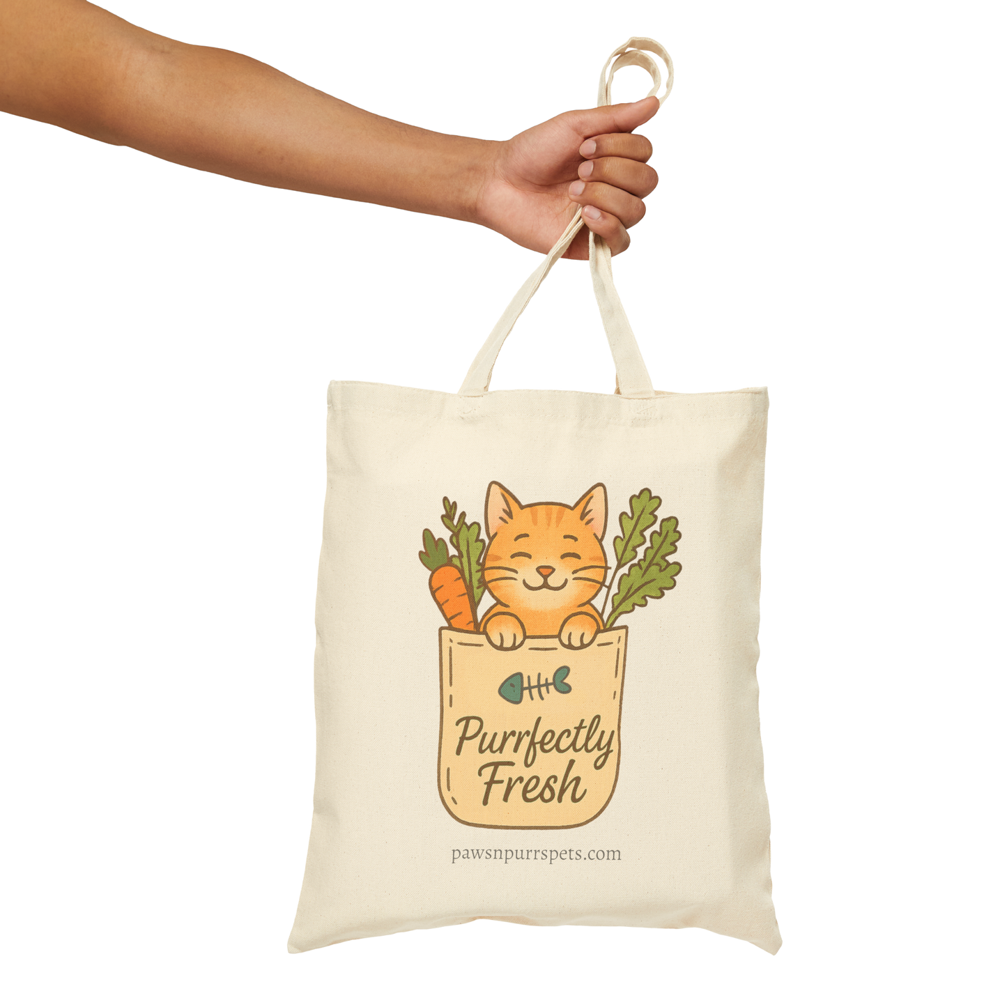 Purrfectly Fresh and Cat Snax On Board Designs - Cat Canvas Tote Bag