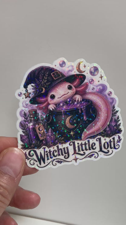 Witchy Little Lotl - Axolotl Halloween Sticker