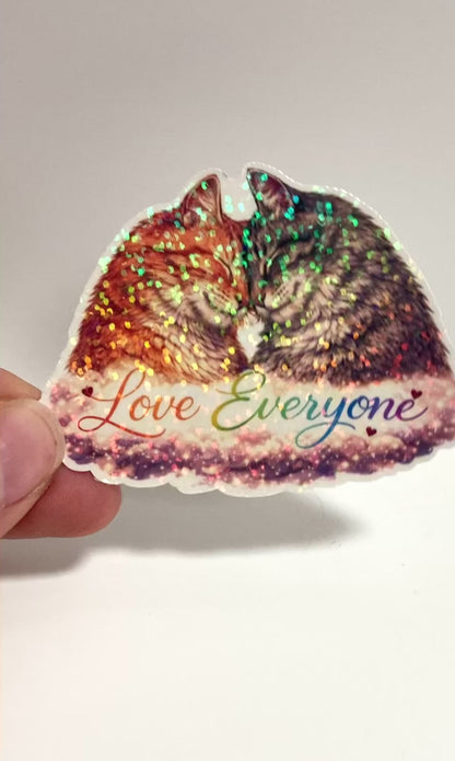 Love Everyone - Cat Pair Sticker