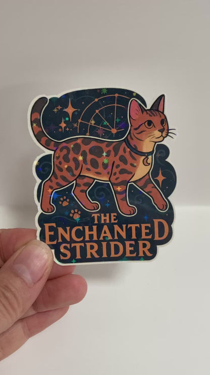 The Enchanted Strider - Bengal Cat Sticker