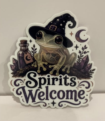 Spirits Welcome - Glass Frog Halloween Sticker