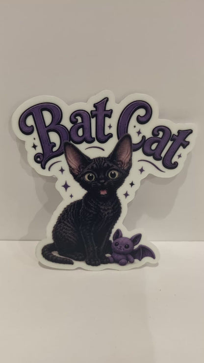 Bat Cat - Devon Rex Cat Sticker