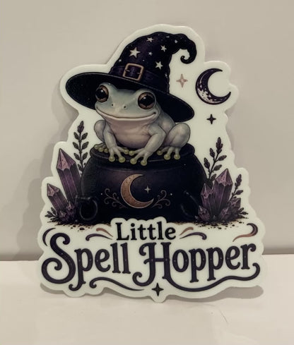 Little Spell Hopper - White's Tree Frog Halloween Sticker